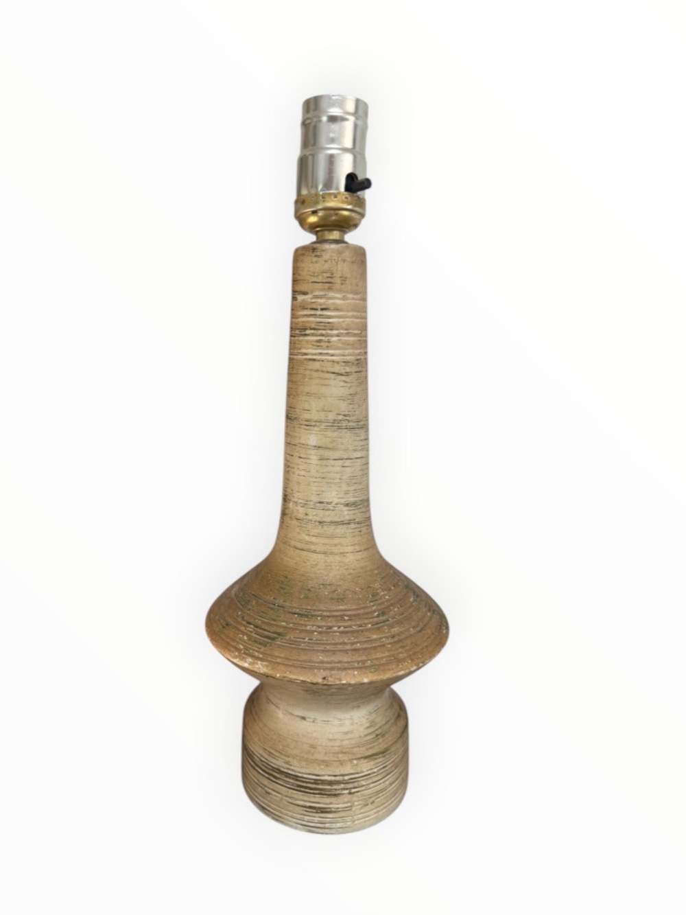 Small vintage mid-century modern ceramic atomic genie table lamp